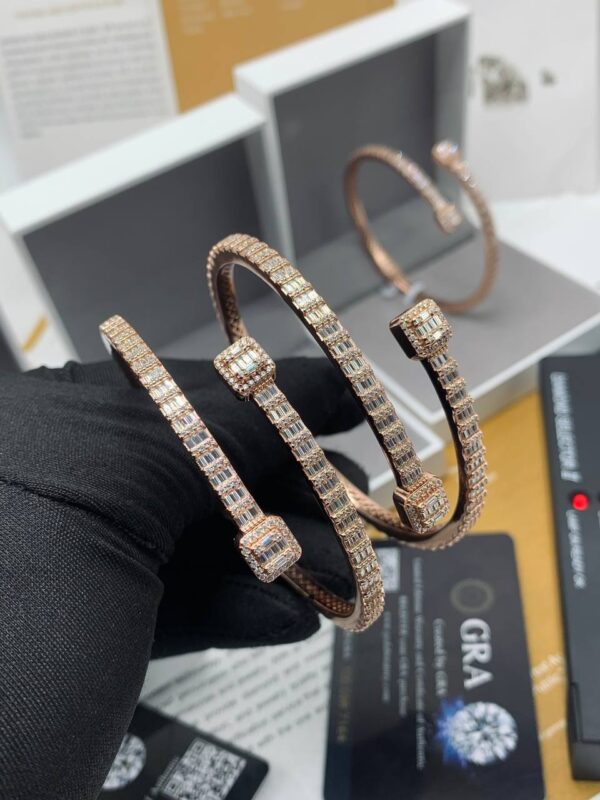 Moissanite Diamond Baguette-Cut Bracelet