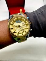 Edifice Casio-Style Gold Two-Tone Chronograph Combo - Image 2