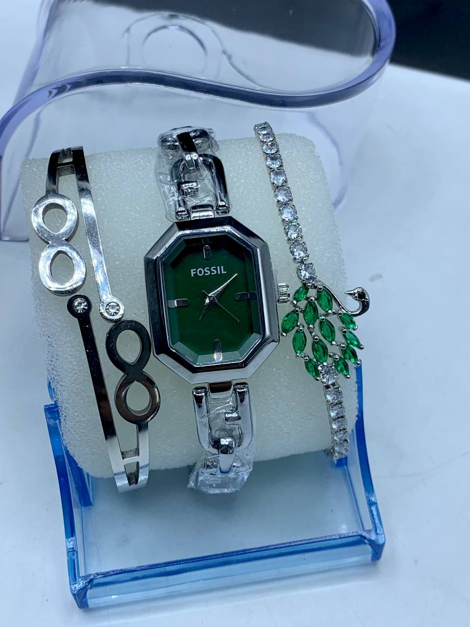 Female Fossil Watch and Bracelets Set - Image 2