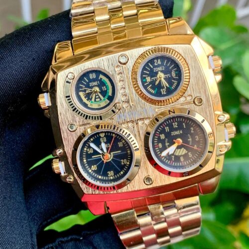 Invicta Quad-Time Stainless Steel Quartz Watch