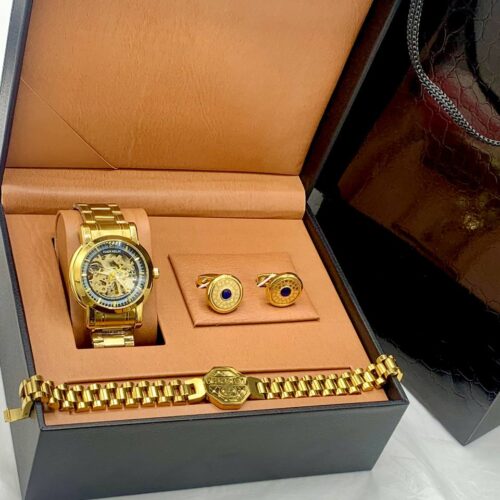 Kaer Keliz AUTOMATIC Watch With Cufflinks and Bracelet Set