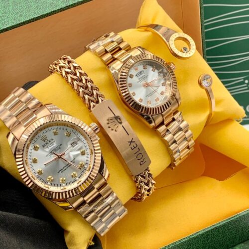 Couples Rolex Watch Set With Bracelets